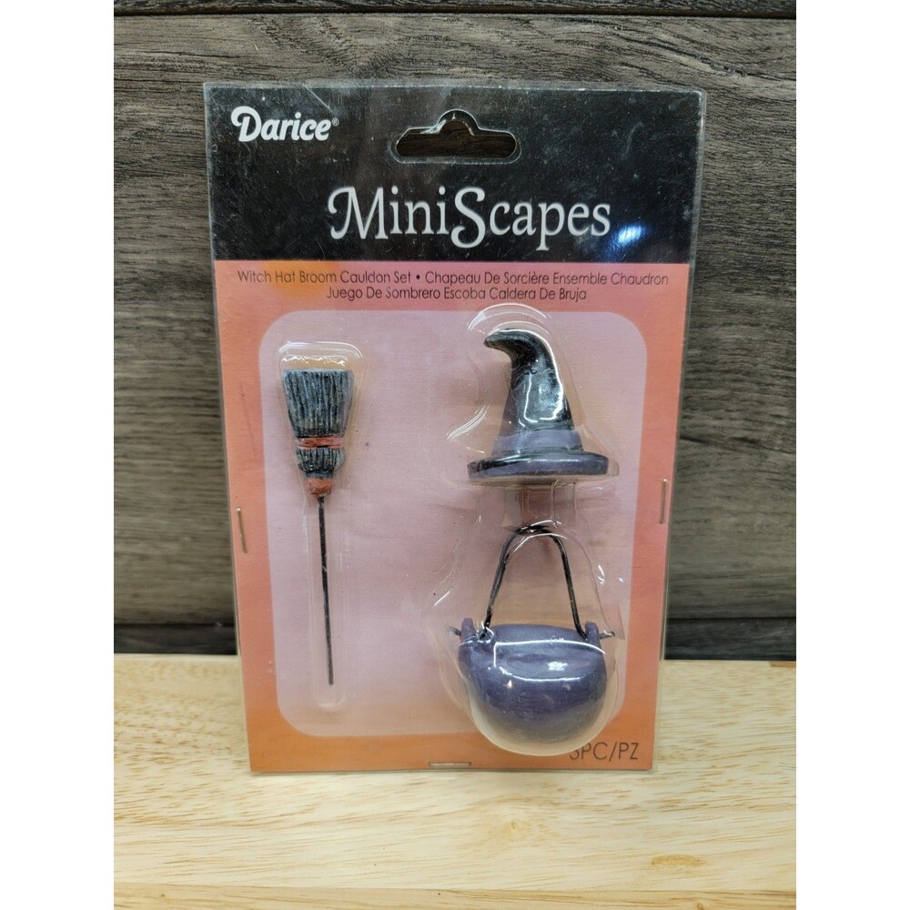Darice HALLOWEEN MINIATURES WITCH'S Cauldron Set~ NEW IN PKG